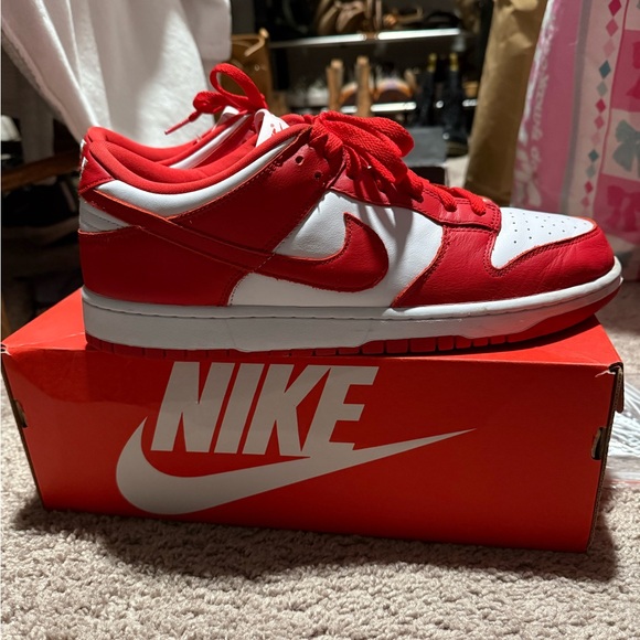 Nike Other - Nike Dunk Low SP White/University Red Mens Size 12